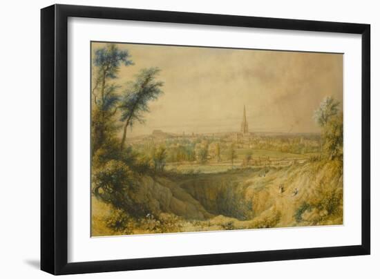 View of Norwich from Mousehold Heath (W/C on Paper)-William Westall-Framed Giclee Print