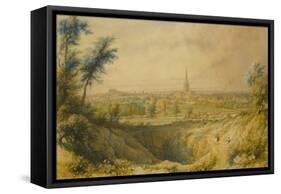 View of Norwich from Mousehold Heath (W/C on Paper)-William Westall-Framed Stretched Canvas