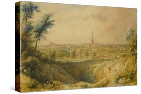 View of Norwich from Mousehold Heath (W/C on Paper)-William Westall-Stretched Canvas