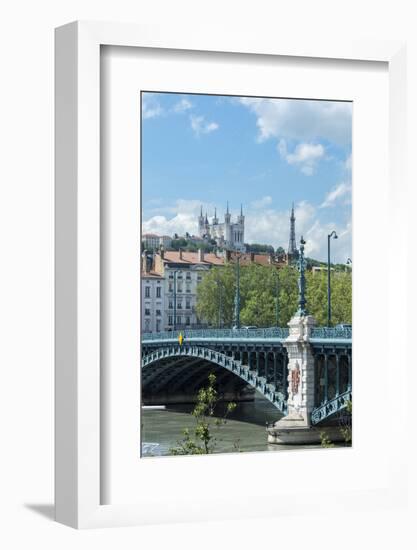 View of Notre Dame de Fourviere, University Bridge, Lyon, France-Jim Engelbrecht-Framed Photographic Print