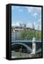 View of Notre Dame de Fourviere, University Bridge, Lyon, France-Jim Engelbrecht-Framed Stretched Canvas