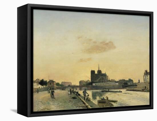 View of Notre Dame, Paris, 1864-Johan-Barthold Jongkind-Framed Stretched Canvas