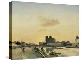 View of Notre Dame, Paris, 1864-Johan-Barthold Jongkind-Stretched Canvas
