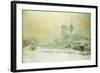 View of Notre Dame, Paris, from the Quai De La Tournelle: Snow Effect; Notre Dame De Paris, Vue…-Albert-Charles Lebourg-Framed Giclee Print