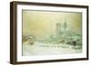 View of Notre Dame, Paris, from the Quai De La Tournelle: Snow Effect; Notre Dame De Paris, Vue…-Albert-Charles Lebourg-Framed Giclee Print