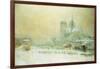 View of Notre Dame, Paris, from the Quai De La Tournelle: Snow Effect; Notre Dame De Paris, Vue…-Albert-Charles Lebourg-Framed Giclee Print
