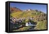 View of Obertsrot at Gernsbach on Castle Eberstein, Black Forest, Baden Wurttemberg, Germany-Markus Lange-Framed Stretched Canvas