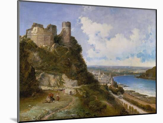 View of Oberwesel on the Rhine with Castle Ruin, 1897-Arthur Joseph Meadows-Mounted Giclee Print