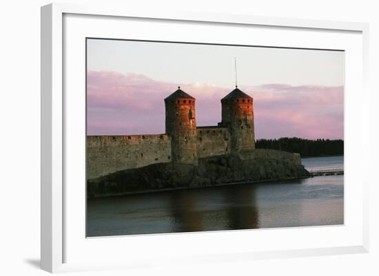 View of Olavinlinna Castle (Olofsborg) at Sunset-null-Framed Giclee Print