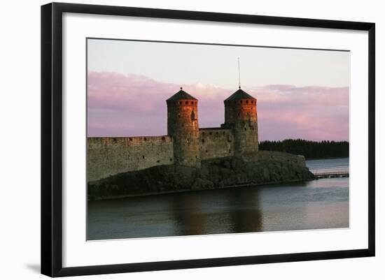 View of Olavinlinna Castle (Olofsborg) at Sunset-null-Framed Giclee Print
