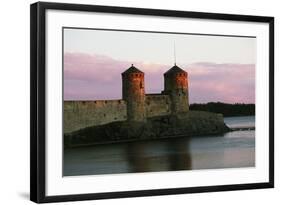 View of Olavinlinna Castle (Olofsborg) at Sunset-null-Framed Giclee Print