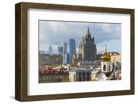 View of old and new skyscrapers, Moscow, Russia, Europe-Miles Ertman-Framed Photographic Print