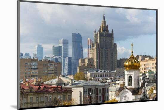 View of old and new skyscrapers, Moscow, Russia, Europe-Miles Ertman-Mounted Photographic Print