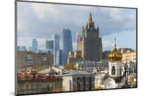 View of old and new skyscrapers, Moscow, Russia, Europe-Miles Ertman-Mounted Photographic Print