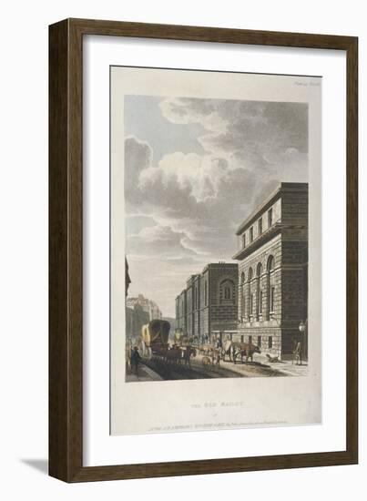 View of Old Bailey, Looking North, City of London, 1814-Rudolph Ackermann-Framed Giclee Print