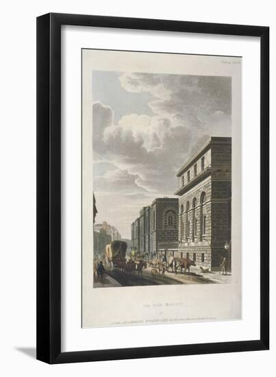 View of Old Bailey, Looking North, City of London, 1814-Rudolph Ackermann-Framed Giclee Print