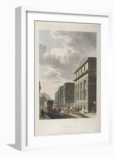 View of Old Bailey, Looking North, City of London, 1814-Rudolph Ackermann-Framed Giclee Print