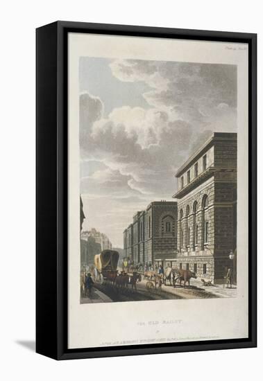 View of Old Bailey, Looking North, City of London, 1814-Rudolph Ackermann-Framed Stretched Canvas