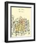 View of Old Center in Hanover, Germany, Europe. Historical Building Line Art. Freehand Drawing With-babayuka-Framed Art Print