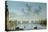 View of Old London Bridge from the West-Claude de Jongh-Stretched Canvas
