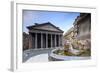 View of Old Pantheon a Circular Building with a Portico of Granite Corinthian Columns and Fountains-Roberto Moiola-Framed Photographic Print