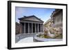 View of Old Pantheon a Circular Building with a Portico of Granite Corinthian Columns and Fountains-Roberto Moiola-Framed Photographic Print