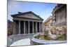 View of Old Pantheon a Circular Building with a Portico of Granite Corinthian Columns and Fountains-Roberto Moiola-Mounted Photographic Print