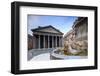 View of Old Pantheon a Circular Building with a Portico of Granite Corinthian Columns and Fountains-Roberto Moiola-Framed Photographic Print