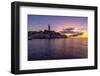 View of Old Town and Cathedral of St. Euphemia after sunset, Rovinj, Istria, Croatia-Frank Fell-Framed Photographic Print