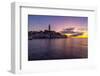 View of Old Town and Cathedral of St. Euphemia after sunset, Rovinj, Istria, Croatia-Frank Fell-Framed Photographic Print