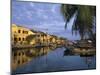 View of Old Town and Fishing Boats Along Thu Bon River, Hoi An, UNESCO World Heritage Site, South C-Stuart Black-Mounted Photographic Print