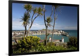 View of Old Town and Harbour with Smeatons Pier Viewed from the Malakoff, St. Ives, Cornwall-Stuart Black-Framed Photographic Print