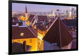 View of Old Town at Dusk, from Toompea, Tallinn, Estonia-Peter Adams-Framed Photographic Print