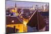 View of Old Town at Dusk, from Toompea, Tallinn, Estonia-Peter Adams-Mounted Premium Photographic Print