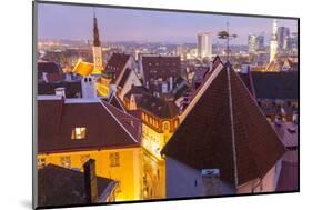 View of Old Town at Dusk, from Toompea, Tallinn, Estonia-Peter Adams-Mounted Photographic Print