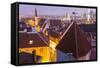 View of Old Town at Dusk, from Toompea, Tallinn, Estonia-Peter Adams-Framed Stretched Canvas