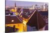 View of Old Town at Dusk, from Toompea, Tallinn, Estonia-Peter Adams-Stretched Canvas