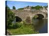 View of Old Town Houses and Old Bridge over Rance River, Dinan, Cotes D'Armor, Brittany, France-Guy Thouvenin-Stretched Canvas
