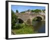 View of Old Town Houses and Old Bridge over Rance River, Dinan, Cotes D'Armor, Brittany, France-Guy Thouvenin-Framed Photographic Print