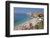 View of Old Town, UNESCO World Heritage Site, and Ploce Beach, Dubrovnik, Dalmatia, Croatia, Europe-Frank Fell-Framed Photographic Print