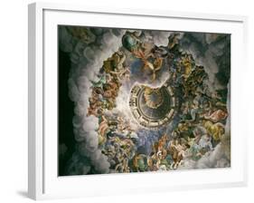 View of Olympus, Home of the Gods, Fresco in the Room of the Giants-Giulio Romano-Framed Giclee Print