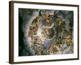 View of Olympus, Home of the Gods, Fresco in the Room of the Giants-Giulio Romano-Framed Giclee Print