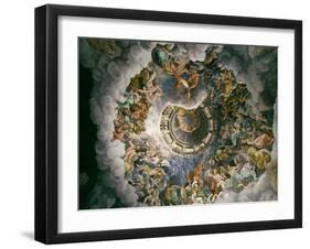 View of Olympus, Home of the Gods, Fresco in the Room of the Giants-Giulio Romano-Framed Premium Giclee Print