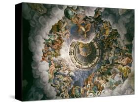 View of Olympus, Home of the Gods, Fresco in the Room of the Giants-Giulio Romano-Stretched Canvas