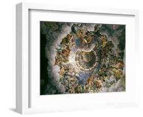 View of Olympus, Home of the Gods, Fresco in the Room of the Giants-Giulio Romano-Framed Giclee Print