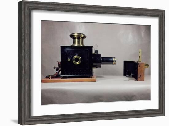 View of One of the First Cinema Projectors, Manufactured by August-null-Framed Giclee Print