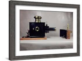 View of One of the First Cinema Projectors, Manufactured by August-null-Framed Giclee Print
