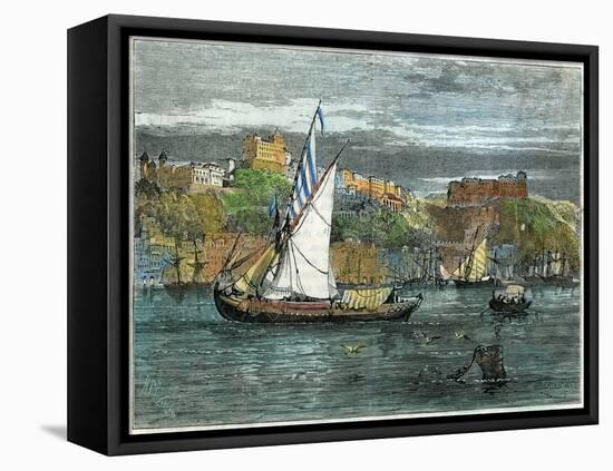 View of Oporto, Portugal, C1880-Swain-Framed Stretched Canvas