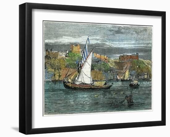 View of Oporto, Portugal, C1880-Swain-Framed Giclee Print