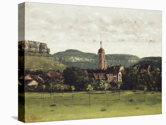 View of Ornans and its Bell Tower, C.1858-Gustave Courbet-Stretched Canvas